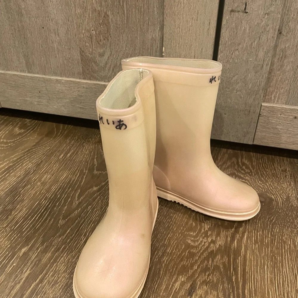 Kids Waterproof Cream Boots